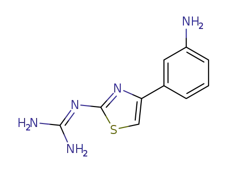 Molecular Structure of 72801-60-6 (4-(3-Aminophenyl)-2-guanidinothiazole)