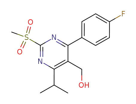 Molecular Structure of 849470-59-3 (4-(4-Fluorophenyl)-5-hydroxymethyl-6-isopropyl-2-methylsulfonylpyrimidine)