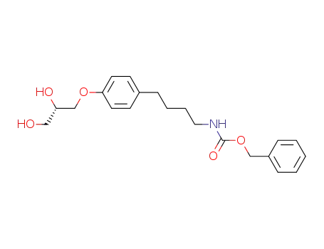 Molecular Structure of 587880-38-4 (Carbamic acid, [4-[4-[(2S)-2,3-dihydroxypropoxy]phenyl]butyl]-,
phenylmethyl ester)