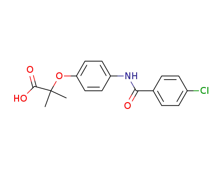 Molecular Structure of 121809-58-3 (2-<4-(4-chlorobenzamido)phenoxy>-2-methylpropionic acid)