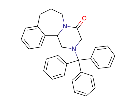 Molecular Structure of 121654-85-1 (2-(triphenylmethyl)-4-oxo-1,2,3,4,6,7,8,12b-octahydropyrazino<2,1-a><2>benzazepine)