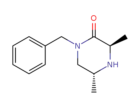 Molecular Structure of 162240-92-8 ((3R,5R)-1-benzyl-3,5-dimethylpiperazin-2-one)