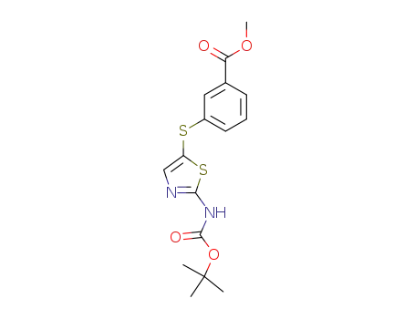 Molecular Structure of 439578-77-5 (Methyl 3-(2-(tert-butoxycarbonyl)thiazol-5-ylthio)benzoate)