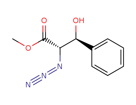 Molecular Structure of 133179-94-9 ((2S,3S)-2-azido-3-phenyl-3-hydroxypropionic acid methyl ester)