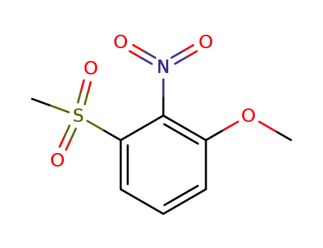 Molecular Structure of 148726-67-4 (Benzene, 1-methoxy-3-(methylsulfonyl)-2-nitro-)