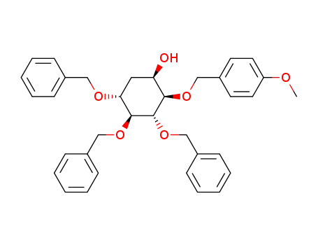 Molecular Structure of 498554-88-4 (Cyclohexanol, 2-[(4-methoxyphenyl)methoxy]-3,4,5-tris(phenylmethoxy)-,
(1R,2R,3S,4S,5R)-)