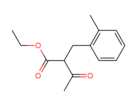 Molecular Structure of 104075-51-6 (Benzenepropanoic acid, a-acetyl-2-methyl-, ethyl ester)
