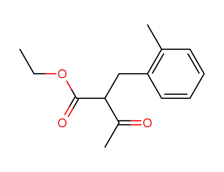 Molecular Structure of 104075-51-6 (Benzenepropanoic acid, a-acetyl-2-methyl-, ethyl ester)