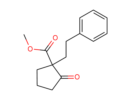 Molecular Structure of 172805-63-9 (Cyclopentanecarboxylic acid, 2-oxo-1-(2-phenylethyl)-, methyl ester)