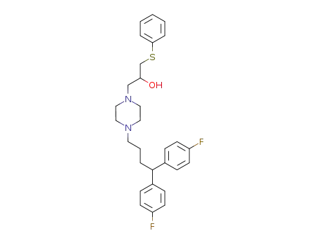 Molecular Structure of 143759-66-4 (1-{4-[4,4-bis(4-fluorophenyl)butyl]piperazin-1-yl}-3-(phenylsulfanyl)propan-2-ol)