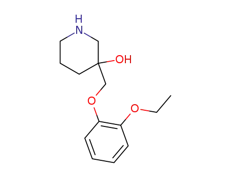 Molecular Structure of 104778-52-1 (3-[(2-ethoxyphenoxy)methyl]piperidin-3-ol)