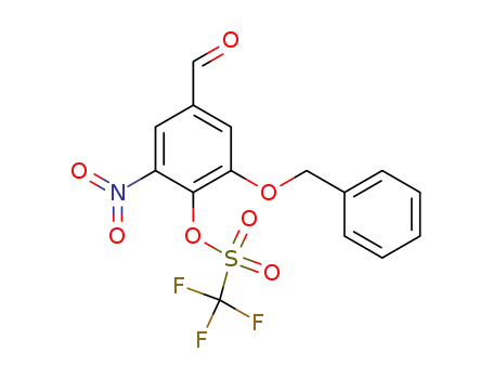 Molecular Structure of 312731-70-7 (Trifluoro-Methanesulfonicacid2-benzyloxy-4-forMyl-6-nitro-phenylester)