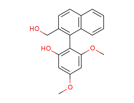 Molecular Structure of 140834-50-0 (2-Naphthalenemethanol, 1-(2-hydroxy-4,6-dimethoxyphenyl)-, (S)-)