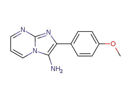 Molecular Structure of 89185-49-9 (Imidazo[1,2-a]pyrimidin-3-amine, 2-(4-methoxyphenyl)-)