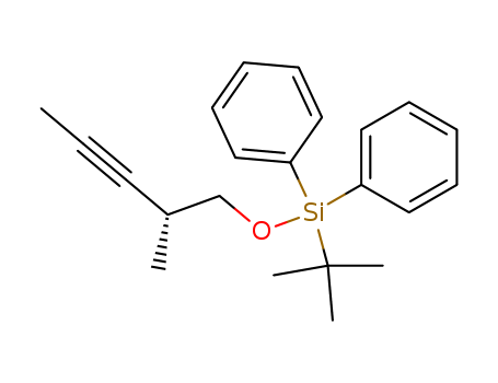 Molecular Structure of 194610-24-7 (Silane, (1,1-dimethylethyl)[[(2R)-2-methyl-3-pentynyl]oxy]diphenyl-)
