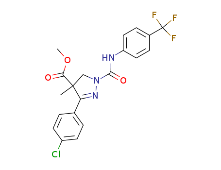 99832-61-8,methyl 3-(4-chlorophenyl)-4-methyl-1-{[4-(trifluoromethyl)phenyl]carbamoyl}-4,5-dihydro-1H-pyrazole-4-carboxylate,RH 3421;