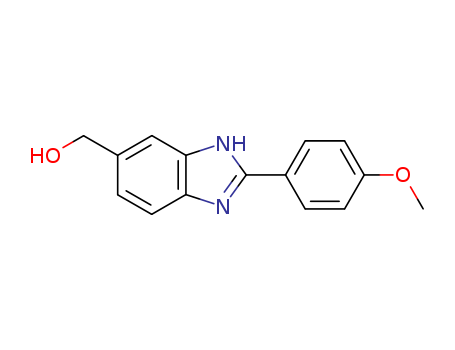 Molecular Structure of 126824-21-3 (1H-Benzimidazole-5-methanol, 2-(4-methoxyphenyl)-)