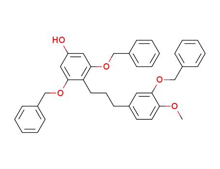 Molecular Structure of 76799-30-9 (1-<2,6-bis(benzyloxy)-4-hydroxyphenyl>-3-<3-(benzyloxy)-4-methoxyphenyl>propane)