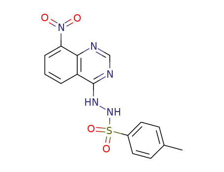 Molecular Structure of 845509-38-8 (Benzenesulfonicacid, 4-methyl-, 2-(8-nitro-4-quinazolinyl)hydrazide)