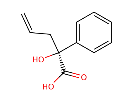 Molecular Structure of 81037-04-9 (Benzeneacetic acid, a-hydroxy-a-2-propenyl-, (S)-)