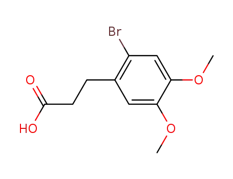 Molecular Structure of 52679-49-9 (Benzenepropanoic acid, 2-bromo-4,5-dimethoxy- (9CI))