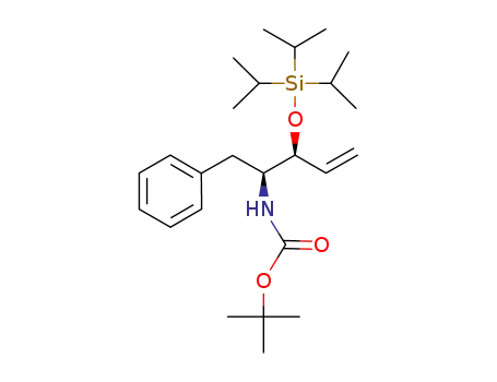 Molecular Structure of 149523-69-3 ((3S,4S)-N-[(tert-butyloxy)carbonyl]-4-amino-3-(triisopropylsilyloxy)-5-phenylpentene)