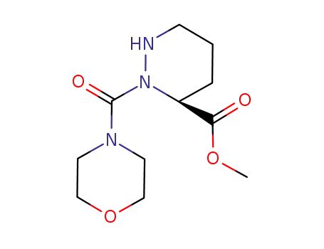 Molecular Structure of 581797-23-1 (3-Pyridazinecarboxylic acid, hexahydro-2-(4-morpholinylcarbonyl)-,
methyl ester, (3S)-)