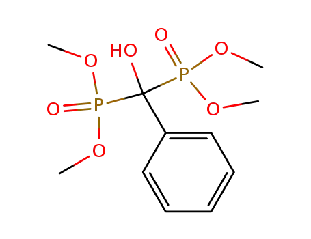 Molecular Structure of 32249-59-5 (tetramethyl [hydroxy(phenyl)methanediyl]bis(phosphonate))