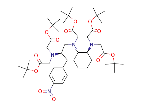 Molecular Structure of 880644-82-6 (Glycine,
N-[(1S,2S)-2-[bis[2-(1,1-dimethylethoxy)-2-oxoethyl]amino]cyclohexyl]-
N-[(2R)-2-[bis[2-(1,1-dimethylethoxy)-2-oxoethyl]amino]-3-(4-nitrophenyl
)propyl]-, 1,1-dimethylethyl ester)
