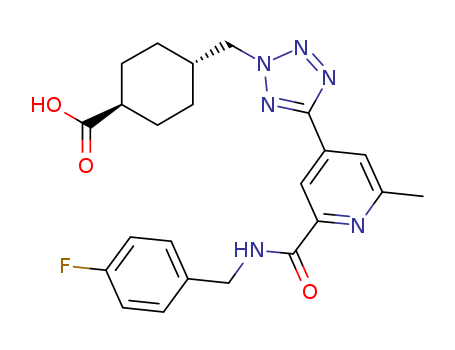 Cyclohexanecarboxylic acid, 4-[[5-[2-[[[(4-fluorophenyl)methyl]amino]carbonyl]-6-methyl-4-pyridinyl]-2H-tetrazol-2-yl]methyl]-, trans-