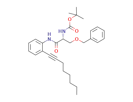 Molecular Structure of 448960-00-7 (Carbamic acid,
[(1R)-2-[[2-(1-octynyl)phenyl]amino]-2-oxo-1-[(phenylmethoxy)methyl]eth
yl]-, 1,1-dimethylethyl ester)