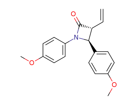 Molecular Structure of 109388-01-4 (2-Azetidinone, 3-ethenyl-1,4-bis(4-methoxyphenyl)-, (3R,4S)-rel-)