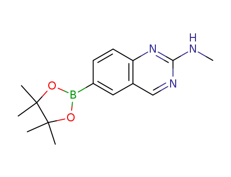 Molecular Structure of 913067-91-1 (N-methyl-6-(4,4,5,5-tetramethyl-1,3,2-dioxaborolan-2-yl)quinazolin-2-amine)