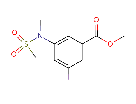 Molecular Structure of 847157-48-6 (Benzoic acid, 3-iodo-5-[methyl(methylsulfonyl)amino]-, methyl ester)