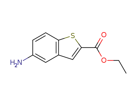 Molecular Structure of 25785-10-8 (ETHYL 5-AMINO-1-BENZOTHIOPHENE-2-CARBOXYLATE)