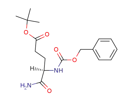 Molecular Structure of 77340-94-4 (Pentanoic acid, 5-amino-5-oxo-4-[[(phenylmethoxy)carbonyl]amino]-,
1,1-dimethylethyl ester, (R)-)