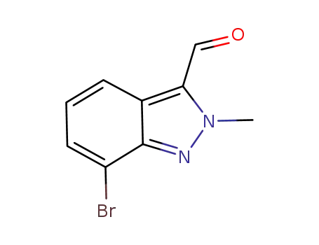 Molecular Structure of 845751-70-4 (7-Bromo-2-methyl-2H-indazole-3-carbaldehyde)