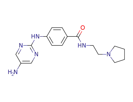 Molecular Structure of 910905-86-1 (4-(5-amino-pyrimidin-2-ylamino)-N-(2-pyrrolidin-1-yl-ethyl)-benzamide)