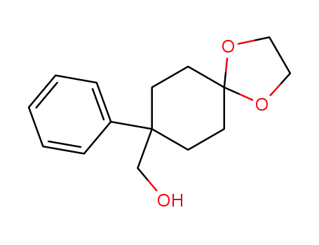 Molecular Structure of 51510-00-0 (1,4-Dioxaspiro[4.5]decane-8-methanol, 8-phenyl-)