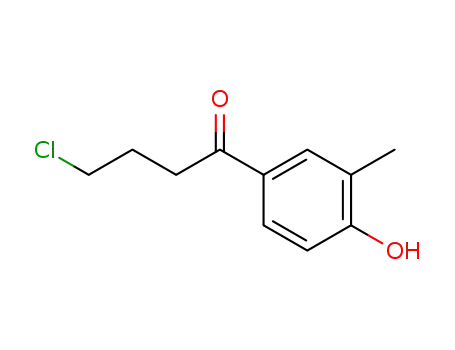 Molecular Structure of 113425-30-2 (1-Butanone, 4-chloro-1-(4-hydroxy-3-methylphenyl)-)