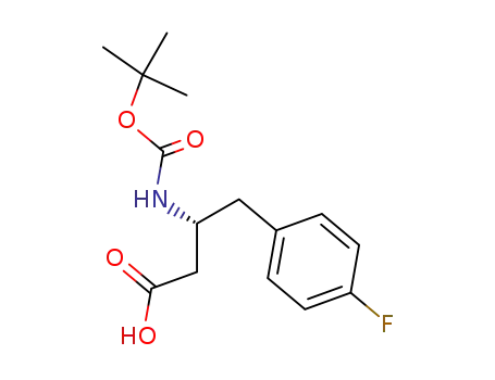 Molecular Structure of 218608-97-0 (BOC-(S)-3-AMINO-4-(4-FLUORO-PHENYL)-BUTYRIC ACID)