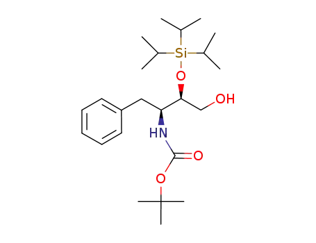 Molecular Structure of 149523-70-6 ((2R,3S)-N-[(tert-Butyloxy)carbonyl]-3-amino-4-phenyl-2-(triisopropylsilyloxy) butan-1-ol)