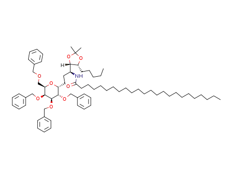 Molecular Structure of 862718-92-1 ((3S,4S,5R)-4,5-O-isopropylidene-1-(2,3,4,6-tetra-O-benzyl-α-D-galactosyl)-3-tetracosanoylamino-4,5-decanediol)