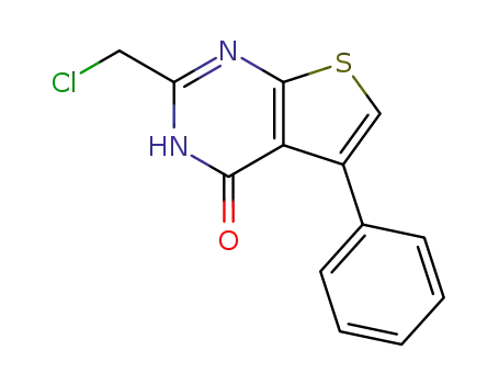 Molecular Structure of 89567-07-7 (2-CHLOROMETHYL-5-PHENYL-3H-THIENO[2,3-D]PYRIMIDIN-4-ONE)