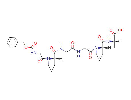 13075-38-2,Z-GLY-PRO-GLY-GLY-PRO-ALA-OH,Alanine,N-[1-[N-[N-[1-(N-carboxyglycyl)-L-prolyl]glycyl]glycyl]-L-prolyl]-, N-benzylester, L- (6CI,7CI,8CI); L-Alanine,N-[1-[N-[N-[1-[N-[(phenylmethoxy)carbonyl]glycyl]-L-prolyl]glycyl]glycyl]-L-prolyl]-;Benzyloxycarbonylglycyl-L-prolylglycylglycyl-L-prolyl-L-alanine;N-Benzyloxycarbonylglycyl-L-prolylglycylglycyl-L-prolyl-L-alanine;N-Carbobenzoxyglycyl-L-prolylglycylglycyl-L-prolyl-L-alanine