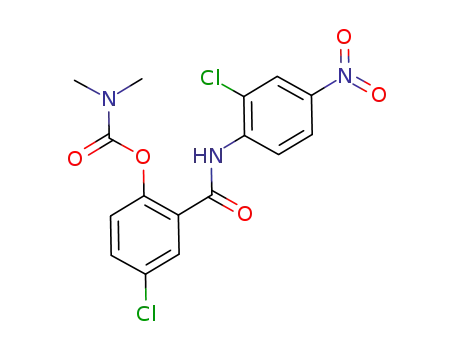 Molecular Structure of 1187819-29-9 (4-chloro-2-((2-chloro-4-nitrophenyl)carbamoyl)phenyl dimethylcarbamate)