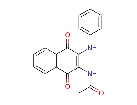 Molecular Structure of 58907-81-6 (Acetamide, N-[1,4-dihydro-1,4-dioxo-3-(phenylamino)-2-naphthalenyl]-)