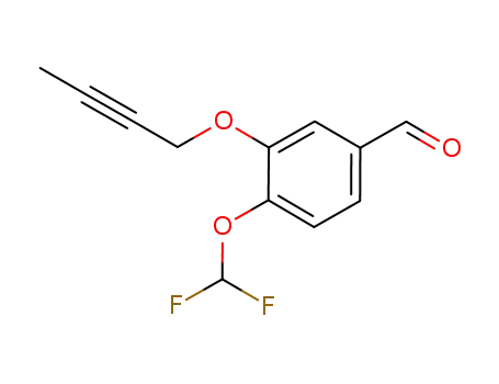 Molecular Structure of 1164145-11-2 (3-(but-2-ynyloxy)-4-difluoromethoxybenzaldehyde)