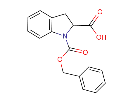Molecular Structure of 117483-89-3 (1-[(BENZYLOXY)CARBONYL]-2-INDOLINECARBOXYLIC ACID)