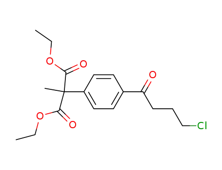 Molecular Structure of 254453-61-7 ([4-(4-chloro-1-oxobutyl)phenyl]methyl-propanedioic acid diethyl ester)